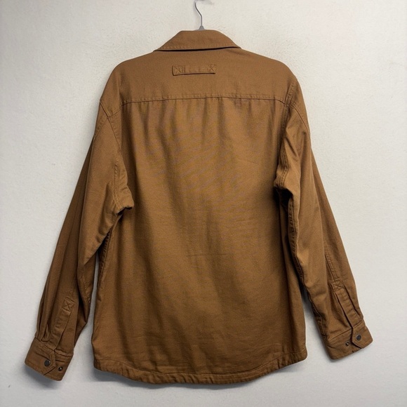 Duluth Trading Co. Fire Hose Flannel Lined Tan Brown Cotton Jacket M Mens 92322 - Picture 4 of 6